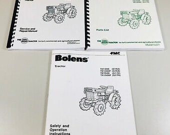 Bolens Tx1300 Tx1300F Tx1500 Tx1500F Tractor Service Parts Operators Manual Set