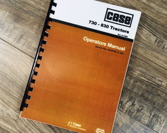 Case 841 842 843 Tractor Operators Owners Manual Book S/N 822900-Up