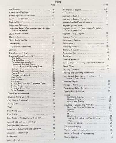 Wisconsin TJD THD TH Engine Service Parts Operators Manual Set Repair