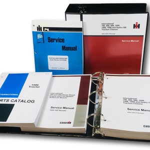 International 1586 Tractor Service Manual Part Catalog Chassis Engine Repair Set