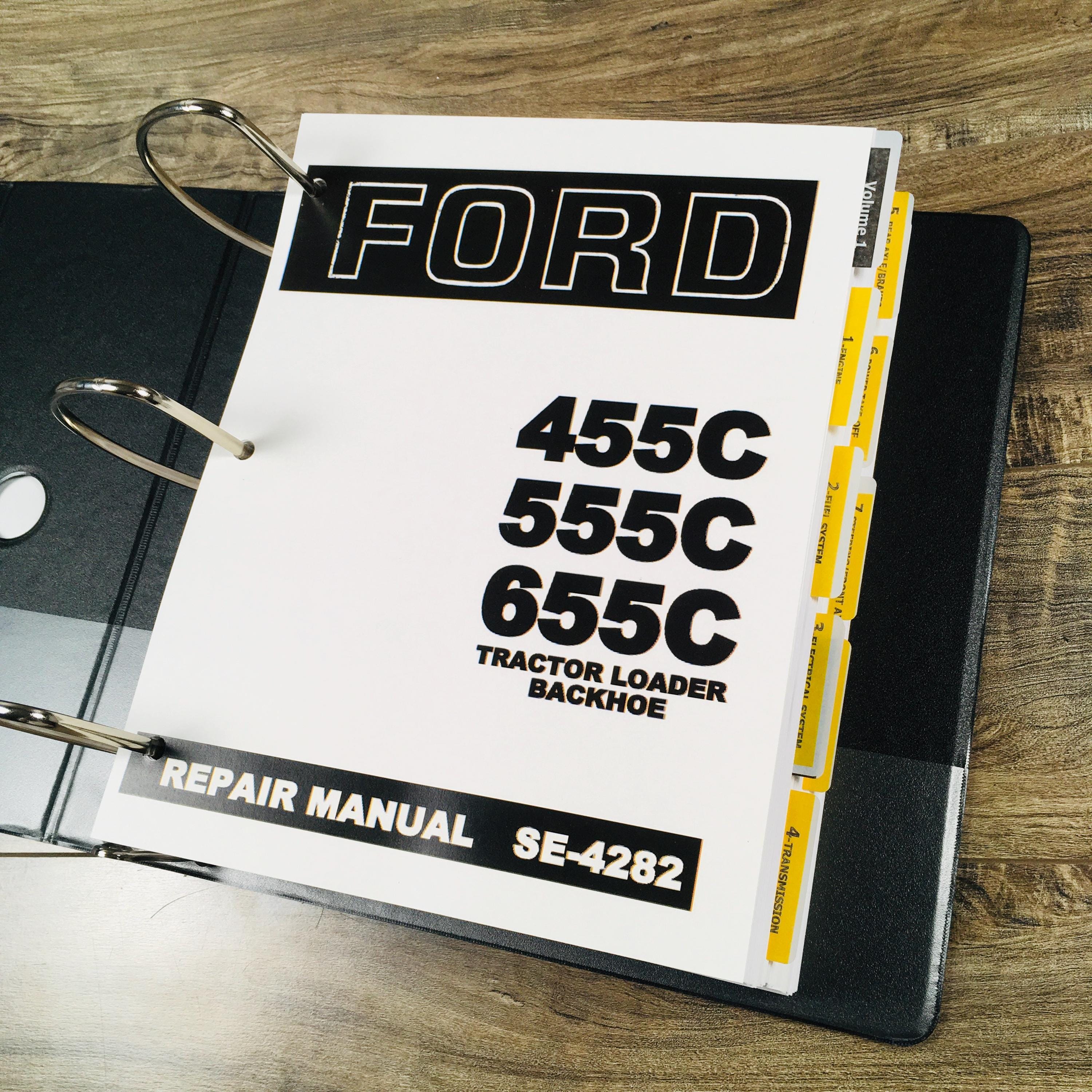 Ford 455C Tractor Loader Backhoe Service Repair Manual Parts