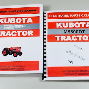 Manuel de réparation du service d&#39;atelier du tracteur Kubota M5500 Dt, catalogue de pièces de rechange
