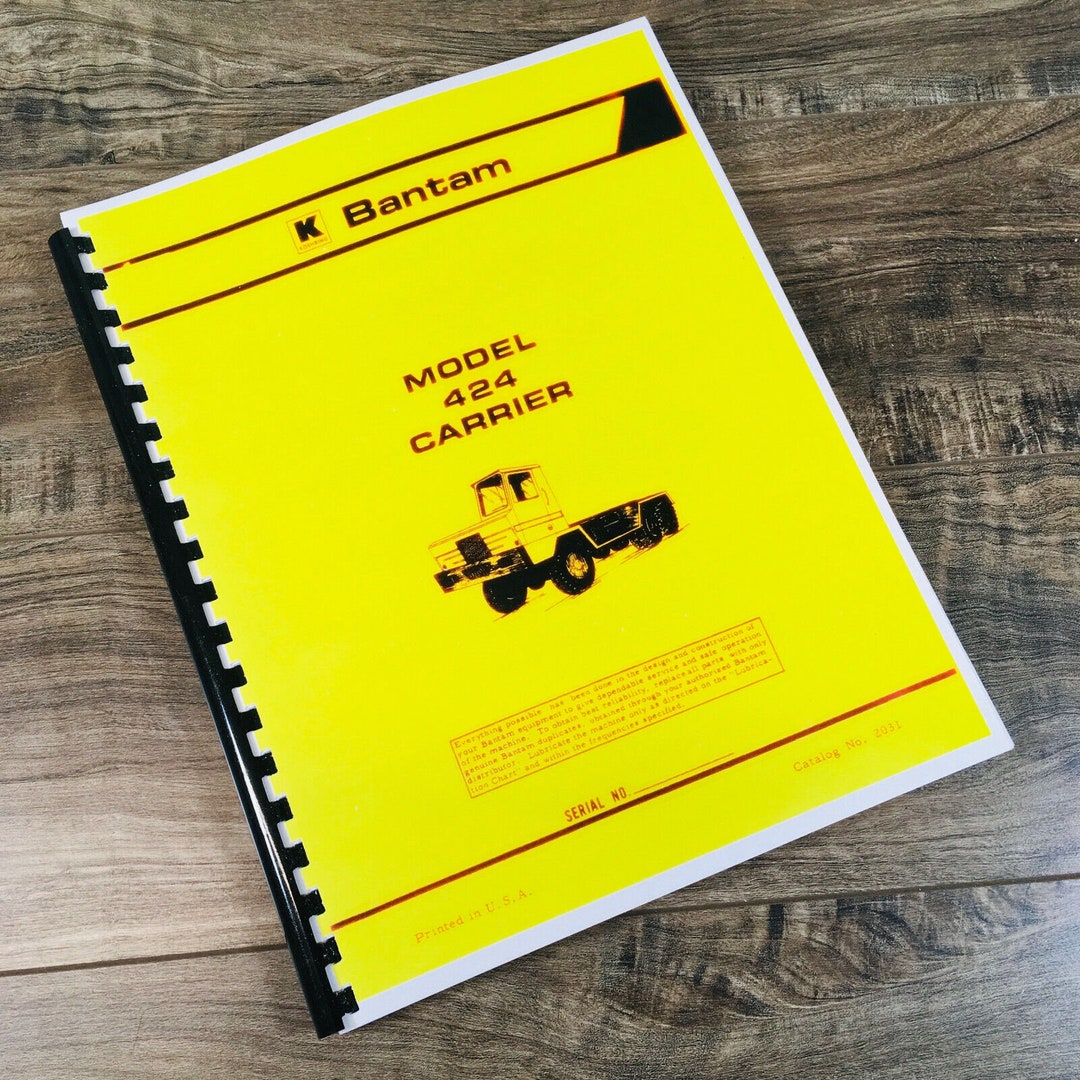 Bantam Koehring 424 Carrier Truck Parts Manual Catalog Book Assembly