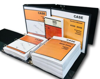 Case 850D 855D Crawler Tractor Service Manual Parts Catalog Operators Owners Set