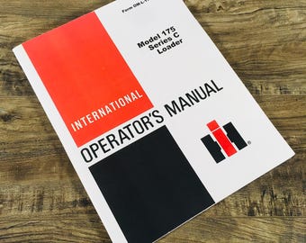 International 175 Series C 175C Pay Loader Operators Manual Owners Book