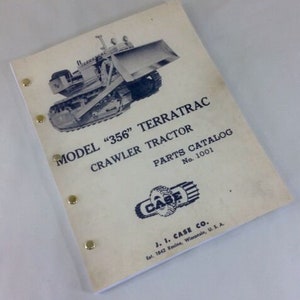 J I Case Model 356 Terratrac Crawler Tractor Track Dozer Parts Catalog Manual