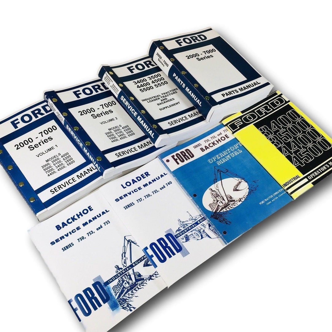 Ford 3500 4500 Backhoe Loader Tractor Service Operator Parts Manual