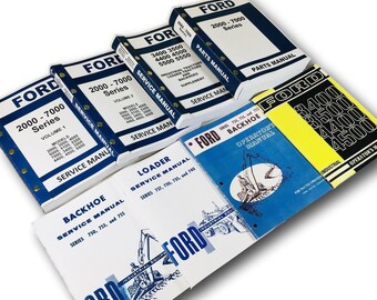 Ford 3500 4500 Backhoe Loader Tractor Service Operator Parts Manual Shop Set