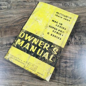 Mcculloch Mac 10 Chainsaw Owners Operators Manual Super Pro G Carb Adjustments