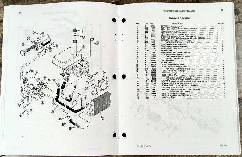 Case 446 Compact Tractor Parts Manual Catalog Schematic Book Exploded ...