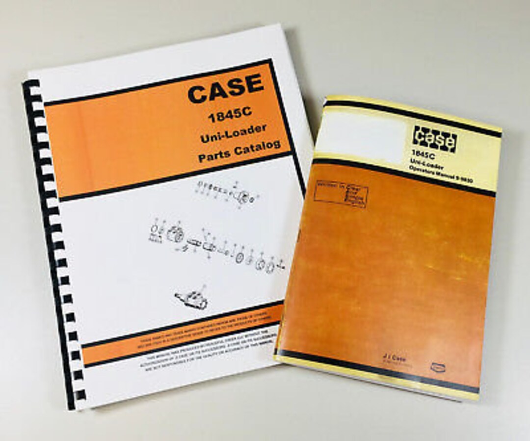 J I Case 1845C Uni Loader Parts and Operators Manual Catalog Skid Steer