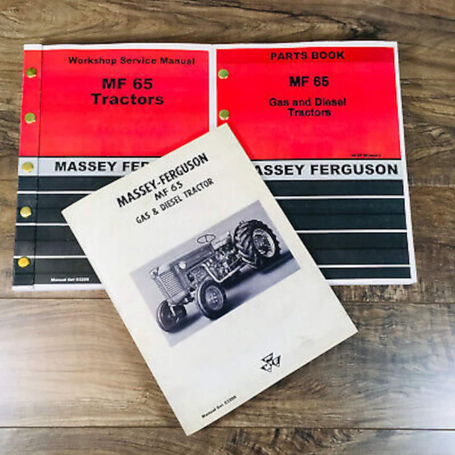 Set Massey Ferguson 65 Tractor Service Parts Catalog Operators Manual Shop Book - Etsy
