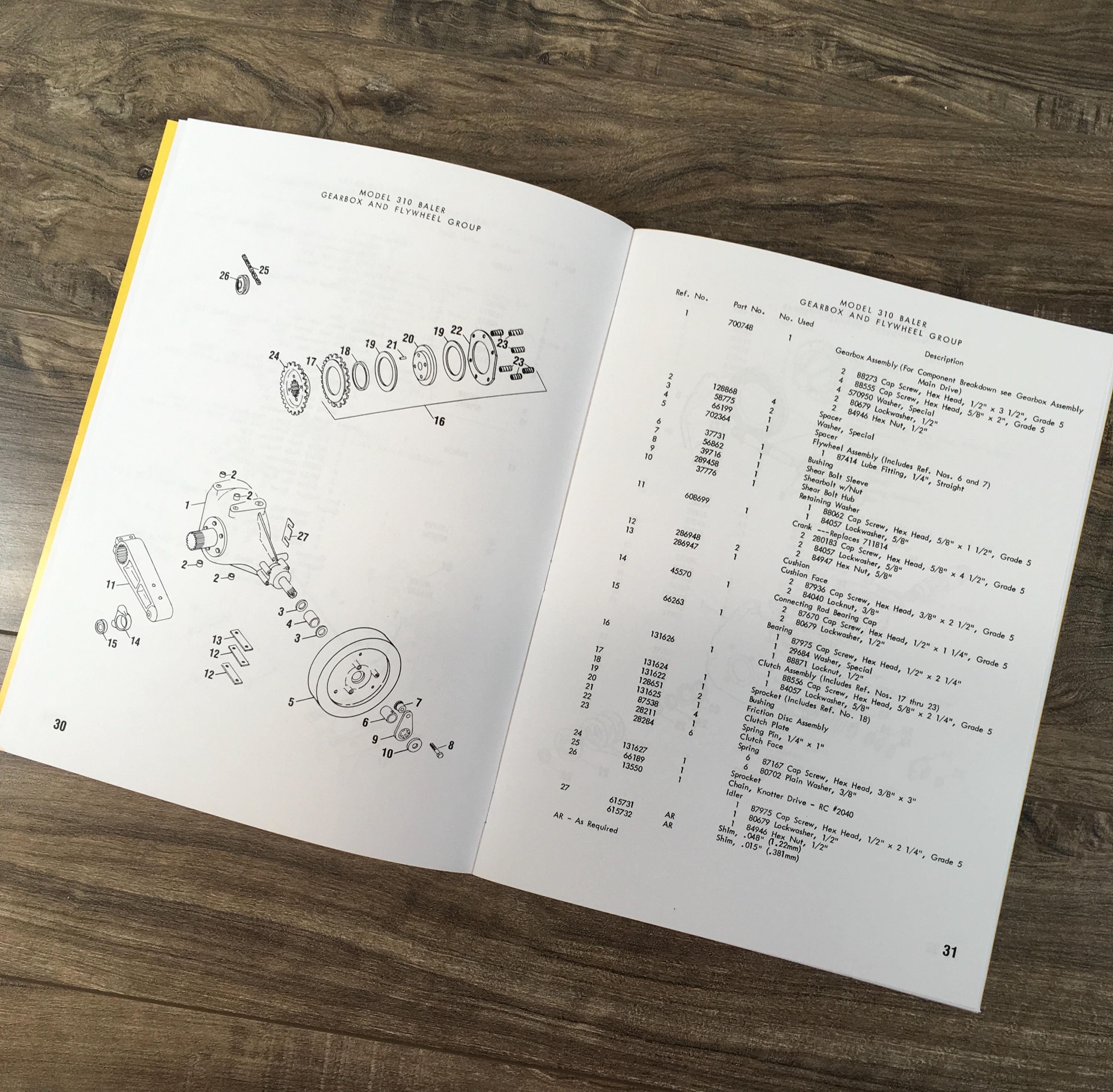 New Holland 310 Baler Service & Parts Catalog Manual – 80 Pages, Square Bale Hayliner