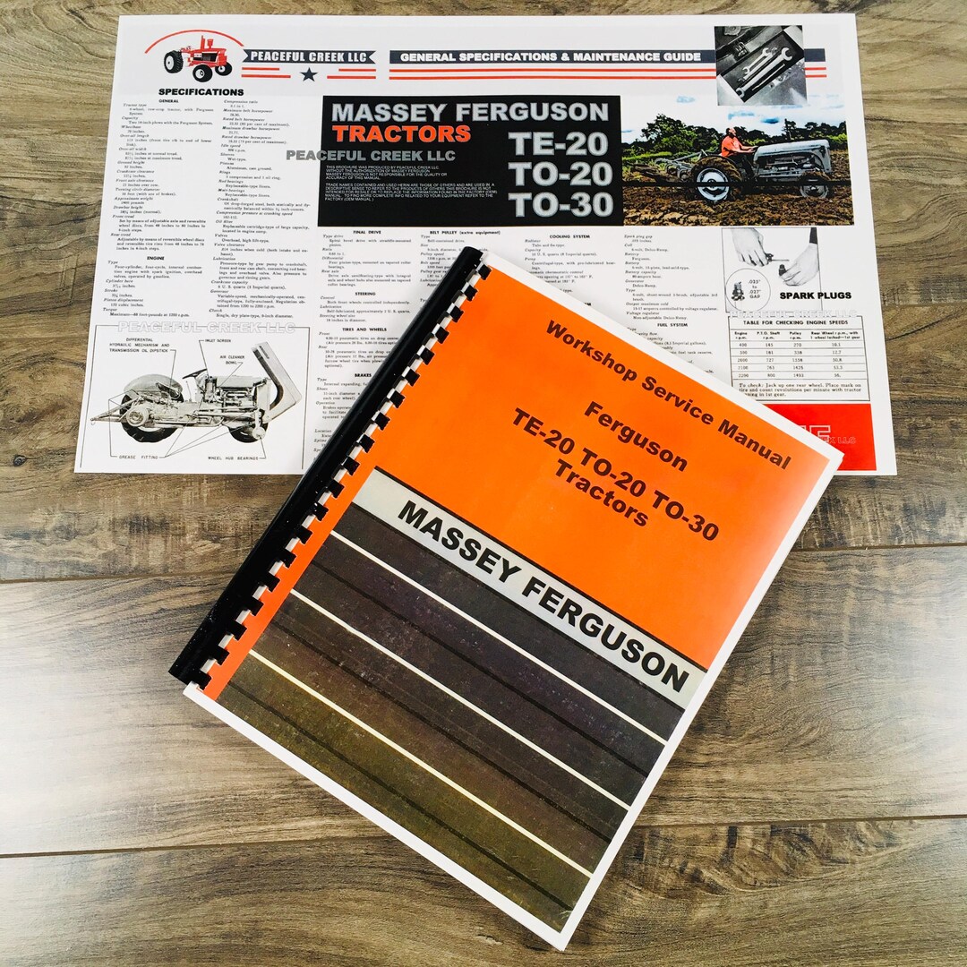 Ferguson To-30 To-20 Te-20 Tractor Service Repair Shop Manual To20 Te20 ...