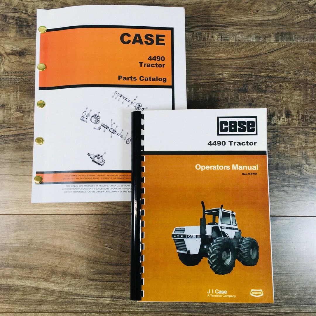 Case 4490 Tractor Manual Parts Catalog Operators Owners Set Book ...