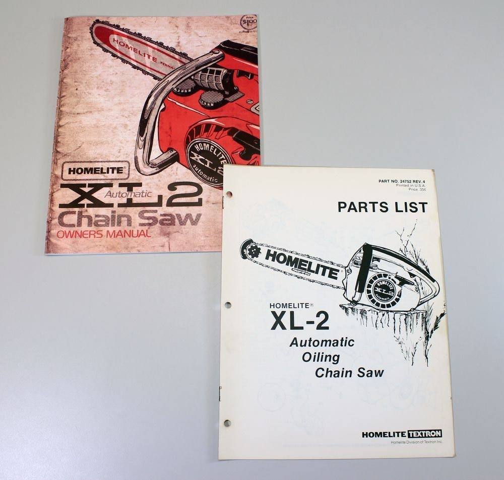 lii出品 Set Homelite Xl2 Chainsaw Owners Operators Parts Manual