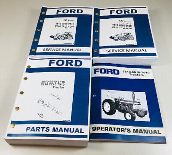 Ford Traktor 5610 6610 7610 Service Teile Betreiber Handbuch