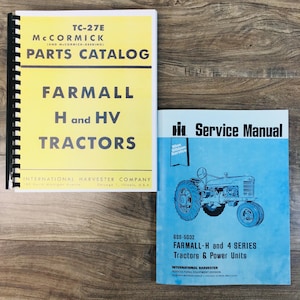Farmall H Hv Tractor Service + Parts Manuals Shop Repair International Mccormick