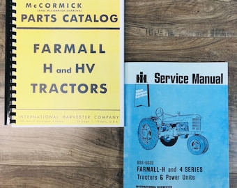 Farmall H Hv Tractor Service + Parts Manuals Shop Repair International Mccormick