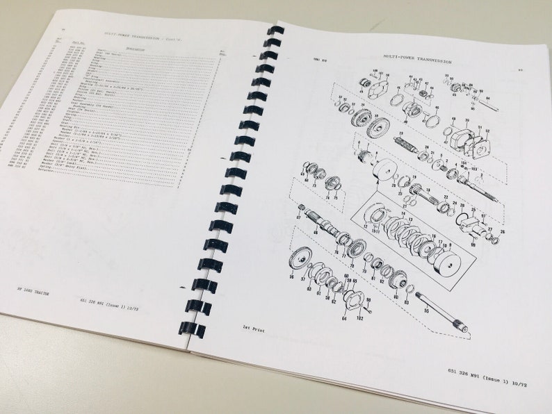 Massey Ferguson Mf 1085 Tractor Parts Catalog Manual Book Exploded View ...