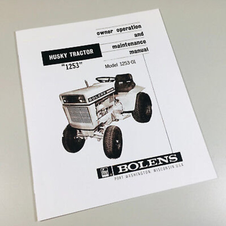 Bolens Husky 1253 Lawn Garden Tractor Owners Operators Manual - Etsy