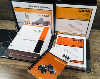 Case W30 Wheel Loader Pay Loader Service Parts Operators Manual Shop Set