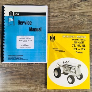 Lot Cub Cadet 72 104 105 124 125 Tractor Owners Operators Service Repair Manuals