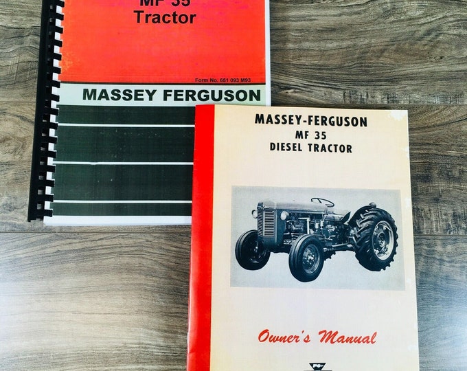 Massey Ferguson MF 35 Diesel Tractor Parts Operators Manual Set Owner
