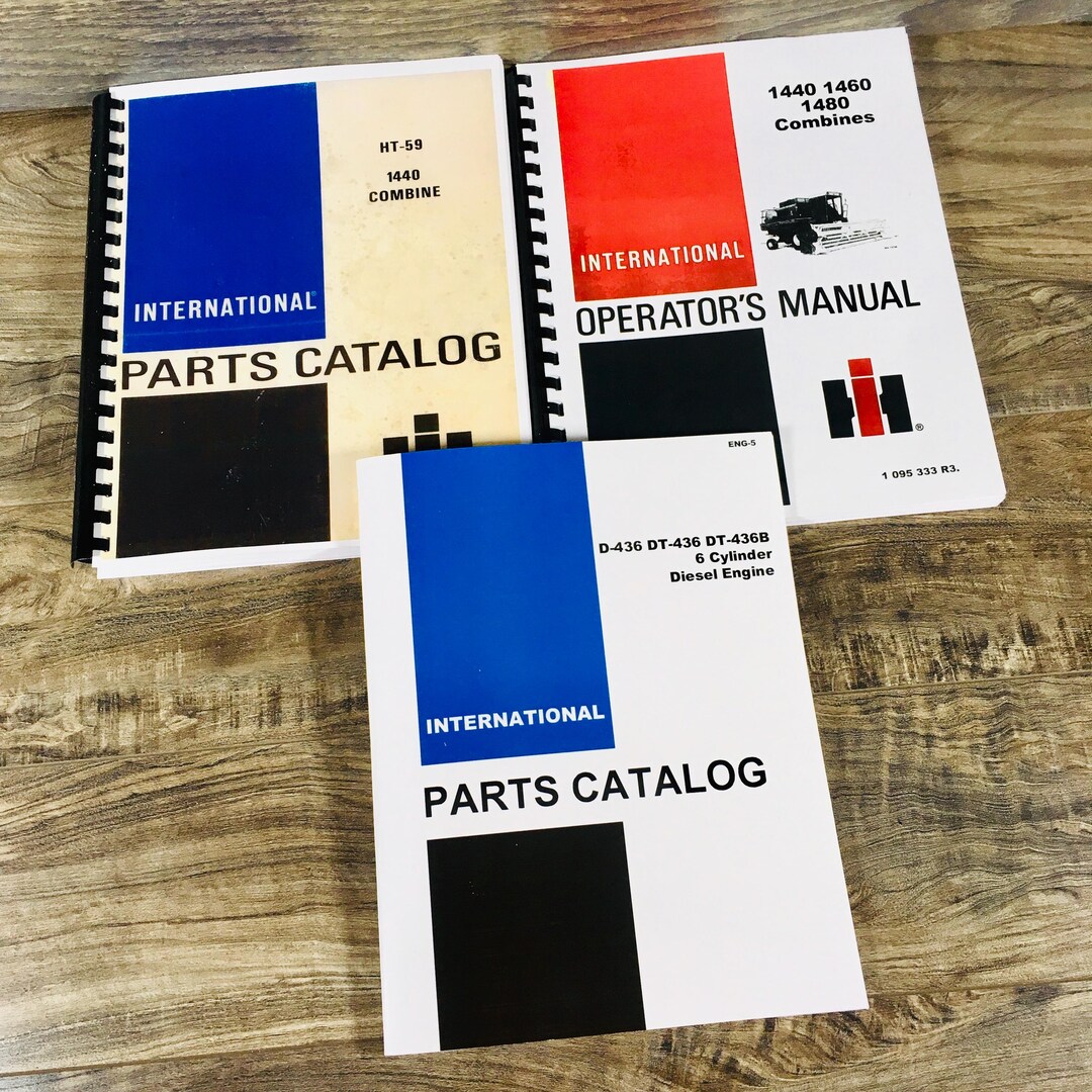 Lot International 1440 Combine Operators Parts Manuals Owners