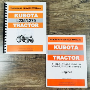Kubota L235 L275 Tractor Service D1102 D1302 Engine Service Manual Set Repair