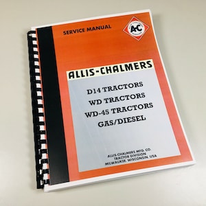 Allis Chalmers D14 D-14 Tractor Service Technical Repair Shop Manual New Print
