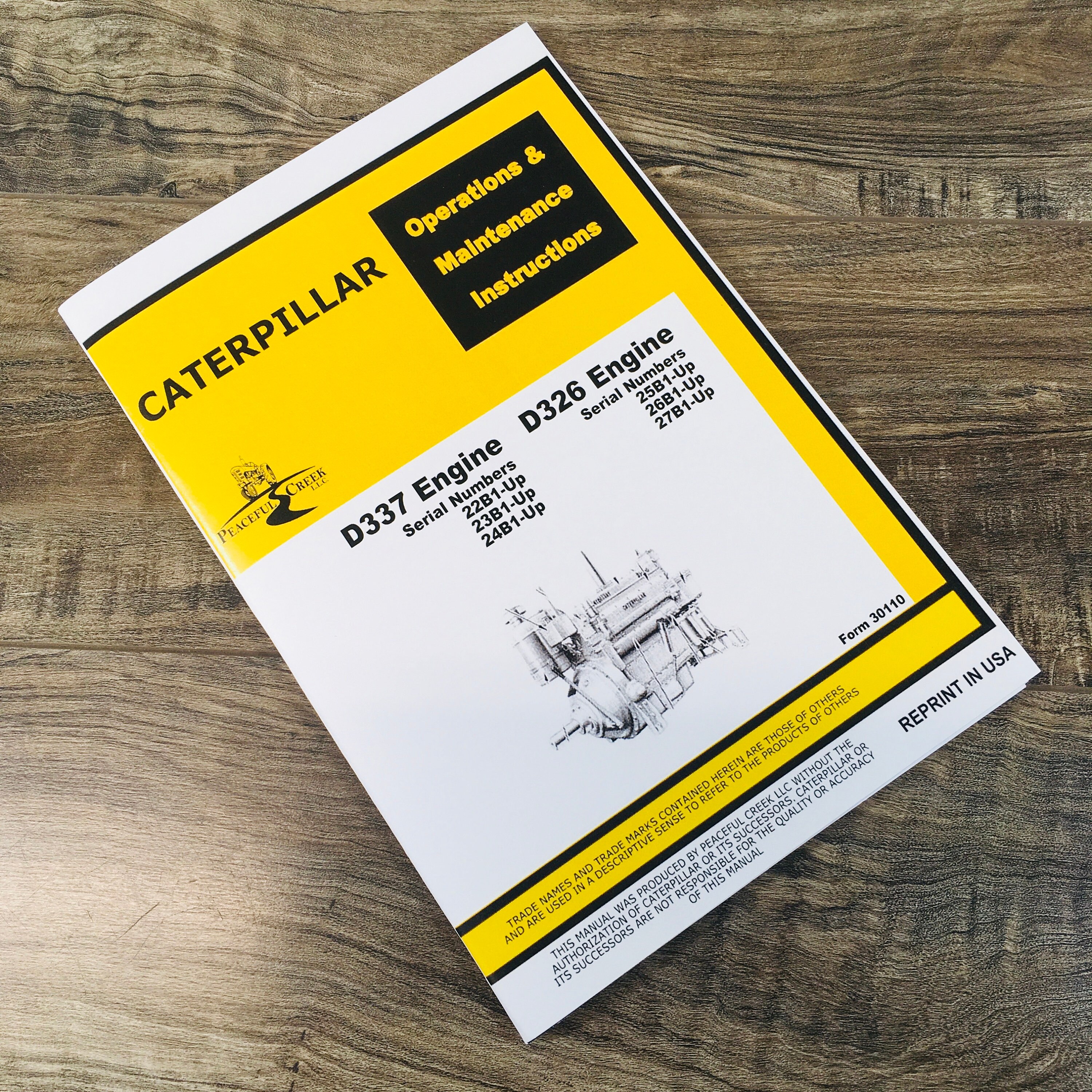 Caterpillar D337 D326 Engine Operators Manual Owners Book Maintenance ...