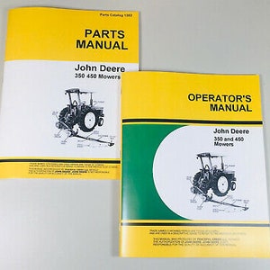 Operators Parts Manuals For John Deere 350 450 Sickle Bar Mower Owner Catalog image 1