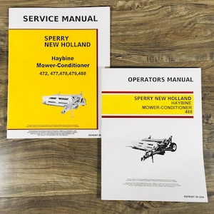 Set New Holland 488 Haybine Mower-Conditioner Service Manuale per gli operatori del proprietario