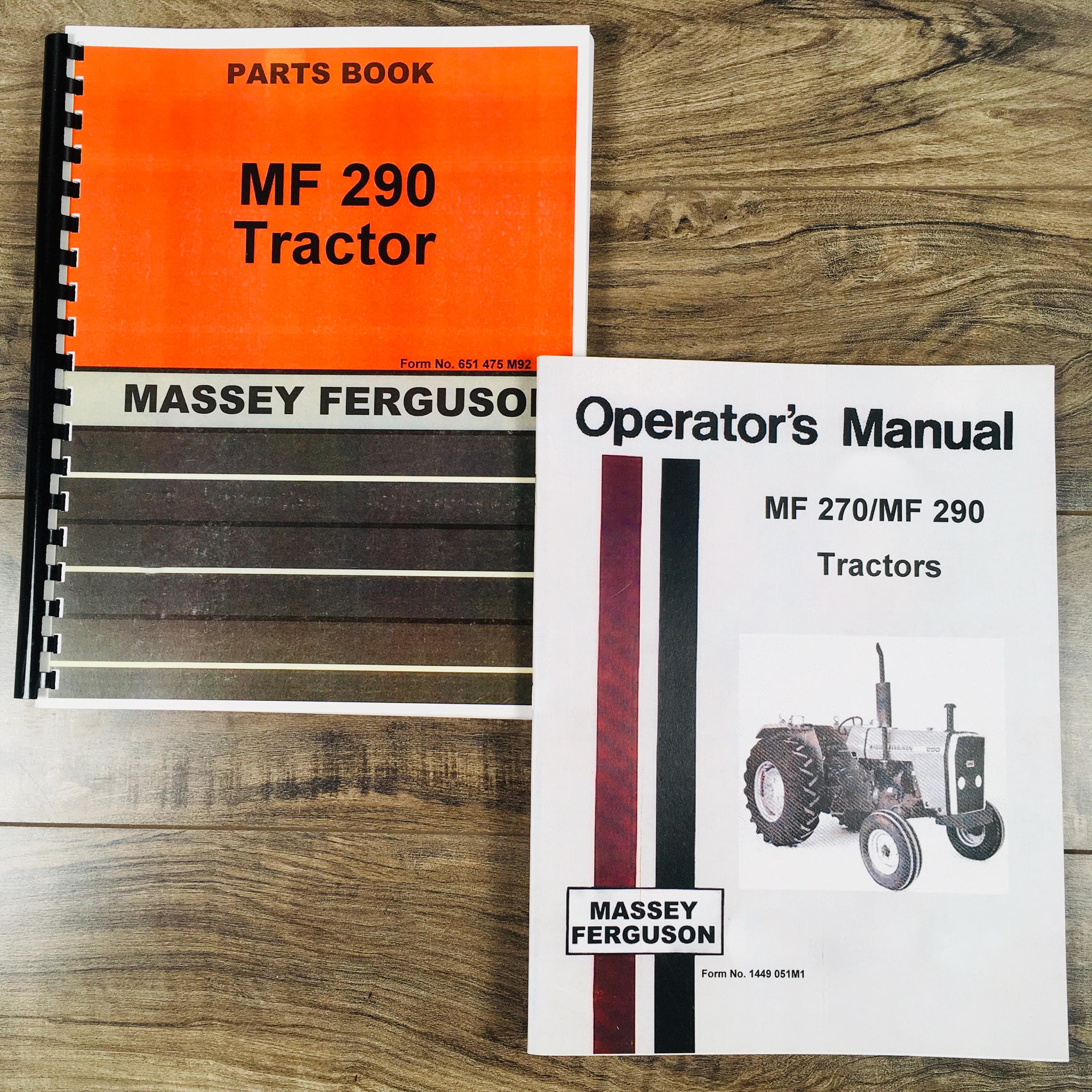 Massey Ferguson 290 トラクター部品カタログ オペレーターマニュアル 