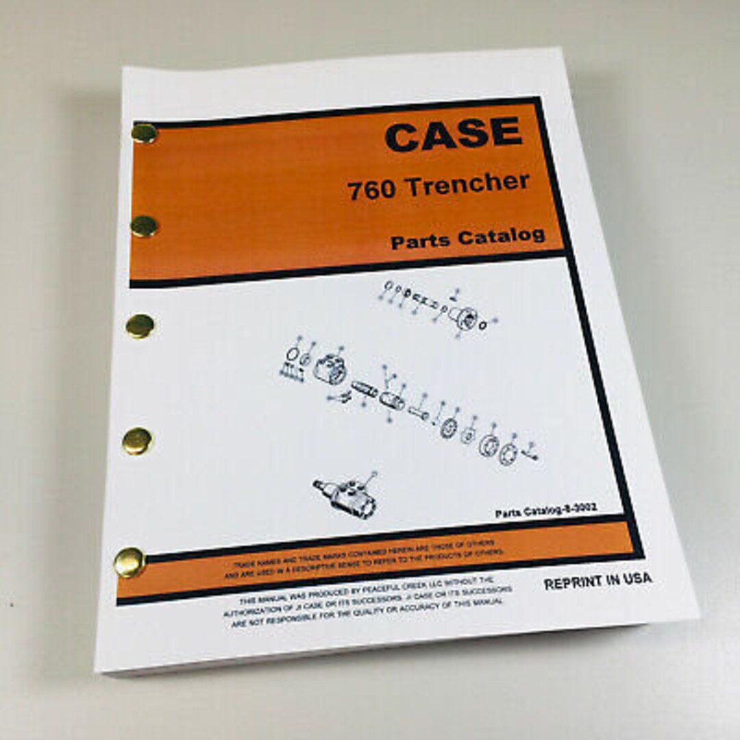 Case 760 Trencher Parts Manual Catalog Assembly Exploded Views Plow ...