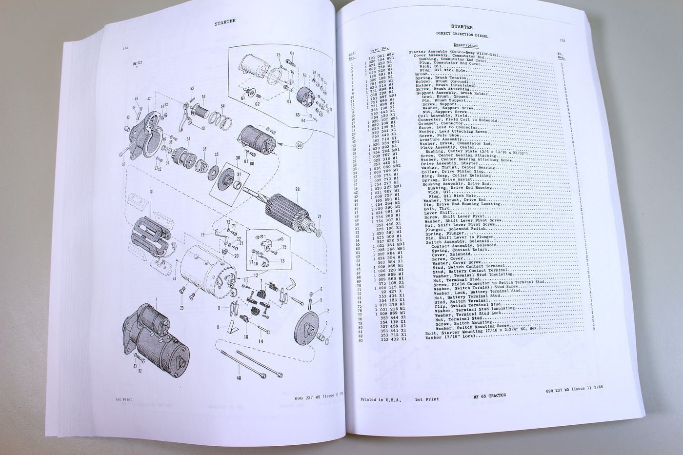 thumbnail image 2 of Massey Ferguson MF 65 Tractor Parts Catalog & Service Manual - Exploded Views, 418 Pages (Printed Reproduction) 2 of 9