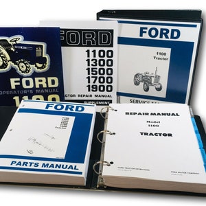 Ford 1100 Tractor Service Operators Parts Manual Supplement Set Repair Shop Book