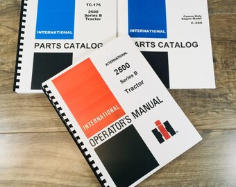 International 2505B 2510B 2514B Gas Tractor Parts Operators Manual Set C200