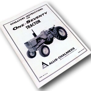 Allis Chalmers 170 Tractor Owners Operators Manual Maintenance Controls