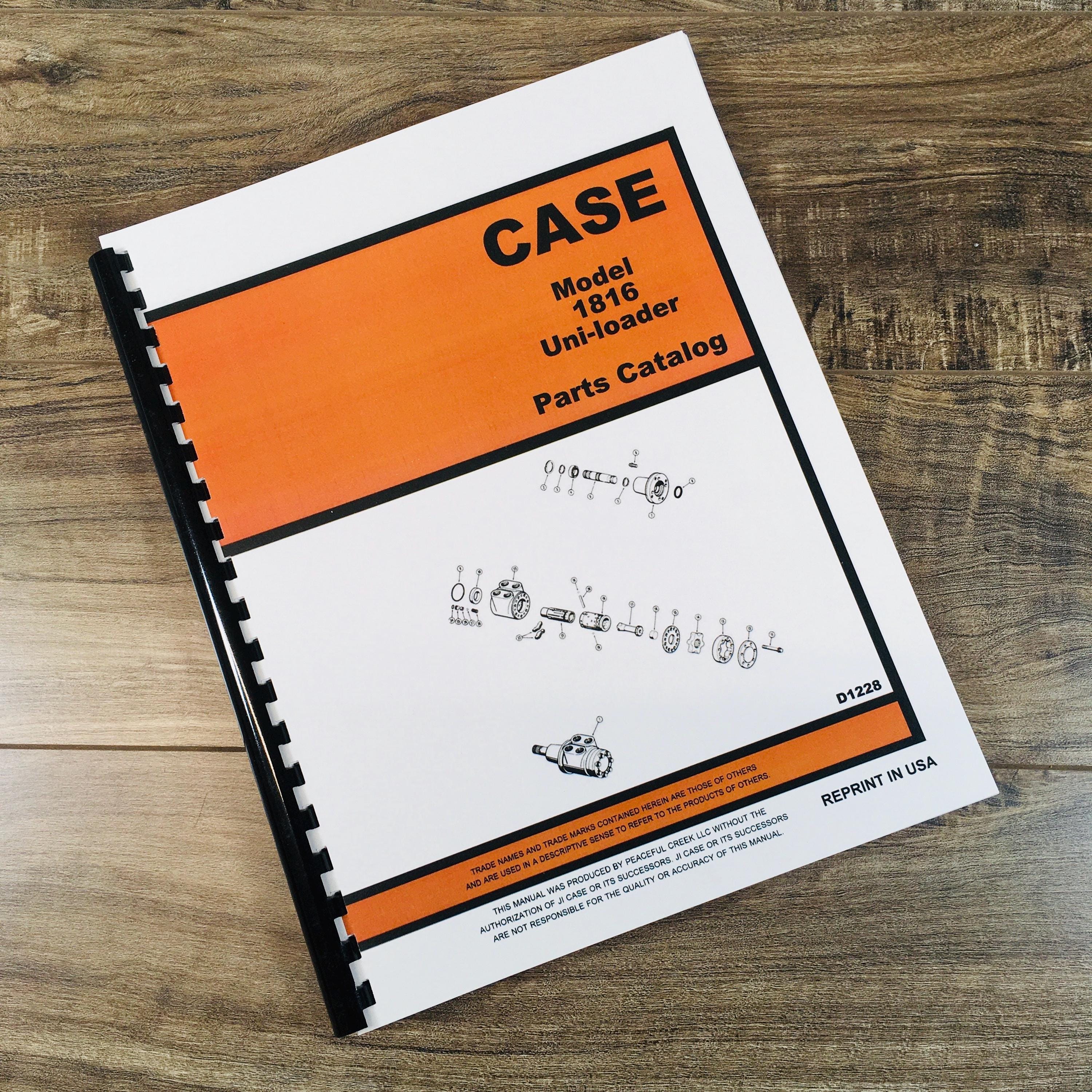 J I Case 1816 Uni-loader Skid Steer Parts Catalog Manual Book