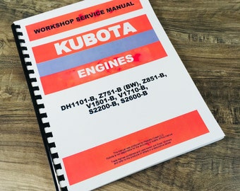 Kubota V1710-B S2200-B S2600-B Engine Service Manual Repair Shop Workshop Book