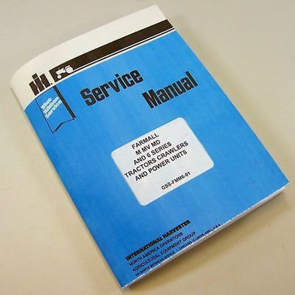 Farmall Os-6 Osd-6 Tractor Service Manual Shop Repair International Mccormick