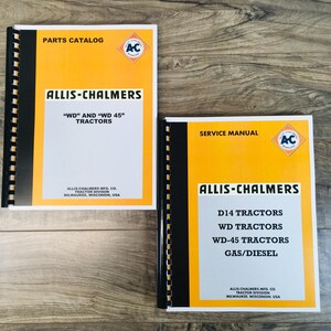 Allis Chalmers Wd Wd45 Tractor Service Repair Manual Parts Catalog Technical