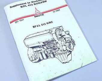 Khd Deutz Bf6L 513R/Rc Diesel Engine Service Repair Workshop Manual Shop Book