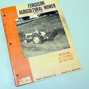 Ferguson F-Eo Feo Bar Sickle Mower Owners Operators Manual Operating Ford Harry