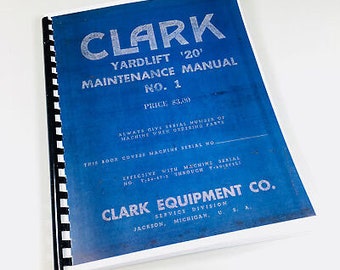 Clark Yardlift 20 Forklift Service Repair Shop Manual