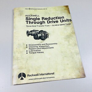 Rockwell Sqhd Single Reduction Through Drive Units Maintenance Service Manual