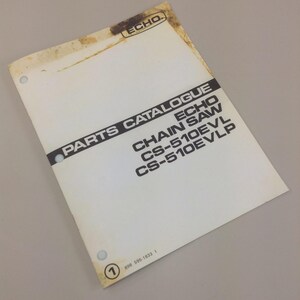 Echo Cs-510Evl Cs-510Evlp Chainsaw Parts Catalog Manual Chain Saw Illustrations