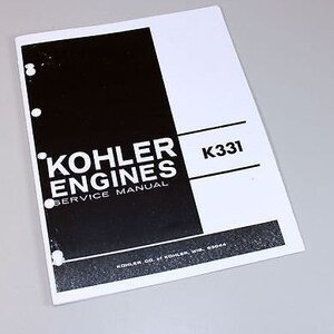 Kohler K331 Gas Engine Service Repair Manual Book